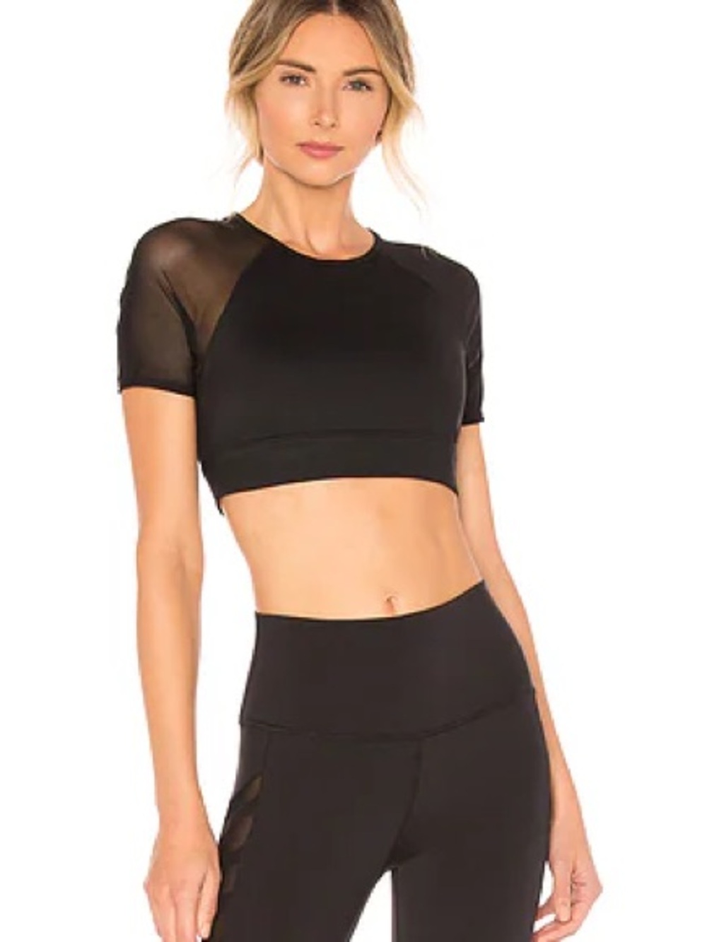 Alo YOGA Fortitude Raglan Mesh Top Black